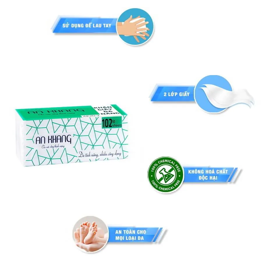 Khăn giấy lau tay rút An Khang 20-2 AK20-2 – ảnh 3
