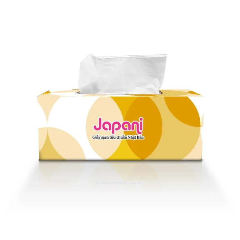 Hộp khăn giấy rút Japani Silk 180 có thể in logo doanh nghiệp